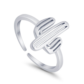 Cactus Plant Toe Ring Adjustable Band 925 Sterling Silver (12mm)